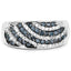 0.62 Carat Blue and White Diamond Sterling Silver Engagement Ring
