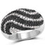 Bague de fiançailles en argent sterling avec diamants noirs et blancs de 1,26 carat