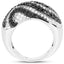 Bague de fiançailles en argent sterling avec diamants noirs et blancs de 1,26 carat