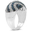 1.34 Carat Genuine Blue & White Diamond Sterling Silver Ring