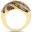 Bague en or jaune plaqué 14K avec diamants champagne et jaunes