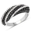 Bague en diamant noir et blanc de 1,25 carat en argent sterling