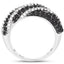 Bague en diamant noir et blanc de 1,25 carat en argent sterling