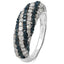 1.25 Carat Blue and White Diamond Sterling Silver Engagement Ring