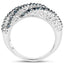 1.25 Carat Blue & White Diamond Sterling Silver Engagement Ring