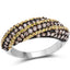 Bague en argent sterling avec diamants champagne et jaunes de 1,25 carat