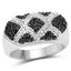 Bague de fiançailles en argent sterling avec diamants bleus et blancs de 0,61 carat