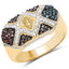 Bague Cluster Multi Diamants Plaquée Or Jaune 14K