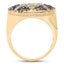 Bague Cluster Multi Diamants Plaquée Or Jaune 14K