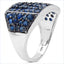 Bague en argent sterling avec saphir bleu véritable de 2,86 carats