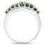 Bague en argent sterling avec chrome diopside et topaze blanche de 2,41 carats