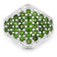 Bague en argent sterling avec chrome diopside et topaze blanche de 2,41 carats