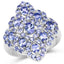 Bague de fiançailles en argent sterling avec tanzanite véritable de 3,31 carats