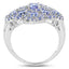 Bague de fiançailles en argent sterling avec tanzanite véritable de 3,31 carats