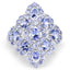 Bague de fiançailles en argent sterling avec tanzanite véritable de 3,31 carats