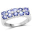 1.76 Carat Genuine Tanzanite and White Sapphire Ring in Sterling Silver