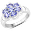 1.19 Carat Genuine Tanzanite .925 Sterling Silver Ring