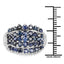 2.70 Carat Blue Sapphire Cluster Ring in Sterling Silver