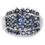 2.70 Carat Blue Sapphire Cluster Ring in Sterling Silver
