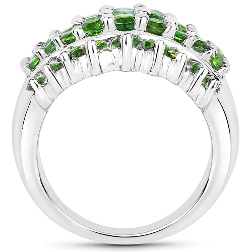 2.48 Carat Genuine Chrome Diopside Sterling Silver Engagement Ring