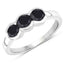 1.22 Carat Genuine Black Diamond Sterling Silver Engagement Ring