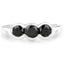 1.22 Carat Genuine Black Diamond Sterling Silver Engagement Ring