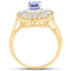 Bague en Tanzanite et Topaze Blanche Plaquée Or Jaune 14K