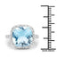 Anillo de Compromiso de Topacio Azul de 7.18 Quilates y Topacio Blanco en Plata Esterlina