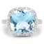 Anillo de Compromiso de Topacio Azul de 7.18 Quilates y Topacio Blanco en Plata Esterlina