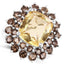 8.95 Carat Citrine & Smoky Quartz Sterling Silver Ring
