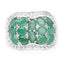 2.20 Carat Genuine Emerald & White Topaz Sterling Silver Ring