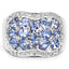 Bague en argent sterling avec tanzanite véritable de 2,62 carats et topaze blanche