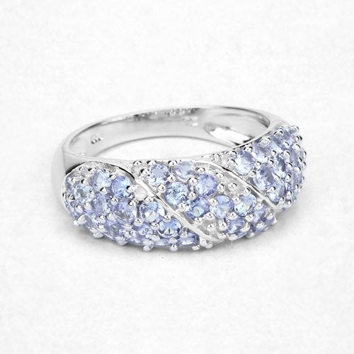 1.48 Carat Genuine Tanzanite Sterling Silver Engagement Ring