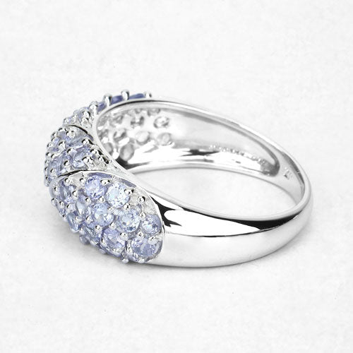 1.48 Carat Genuine Tanzanite Sterling Silver Engagement Ring