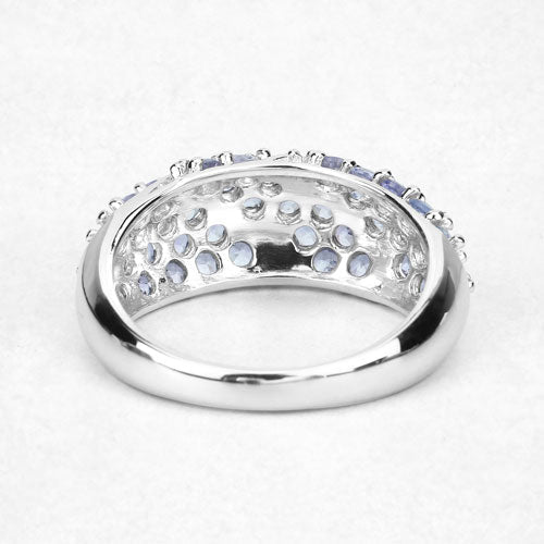 1.48 Carat Genuine Tanzanite Sterling Silver Engagement Ring