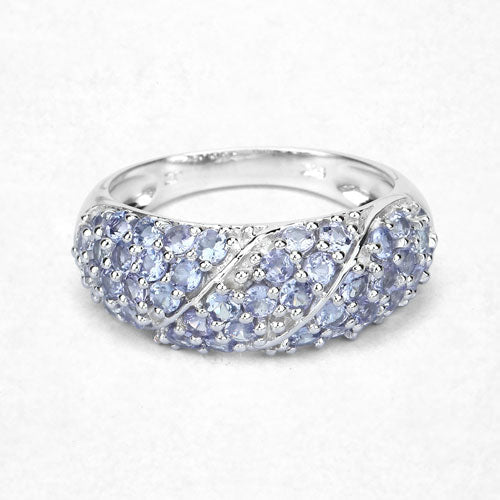 1.48 Carat Genuine Tanzanite Sterling Silver Engagement Ring