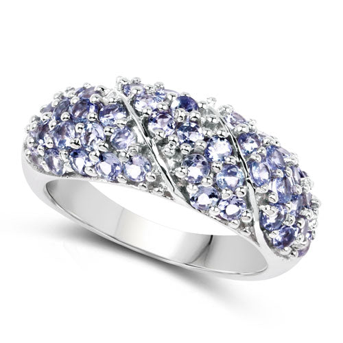 1.48 Carat Genuine Tanzanite Sterling Silver Engagement Ring