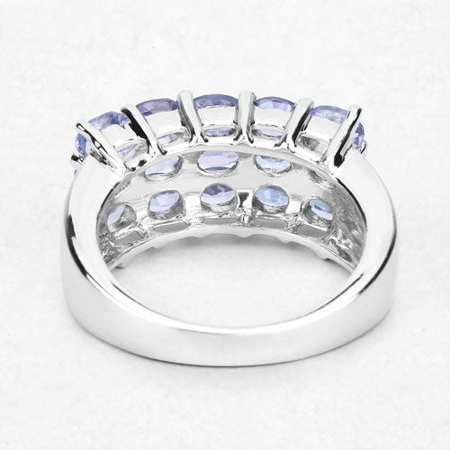 2.55 Carat Genuine Tanzanite Sterling Silver Engagement Ring
