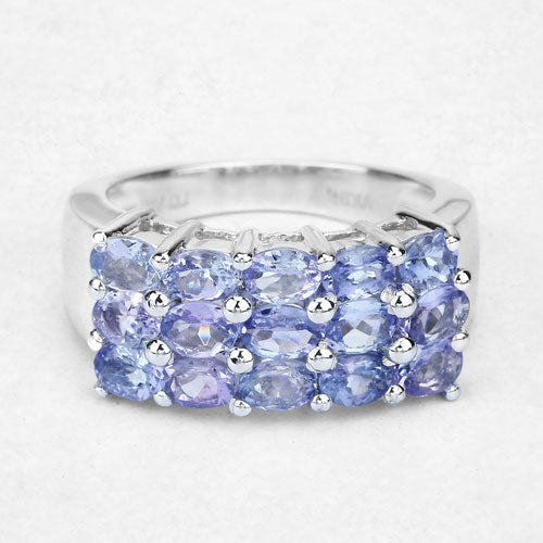 2.55 Carat Genuine Tanzanite Sterling Silver Engagement Ring