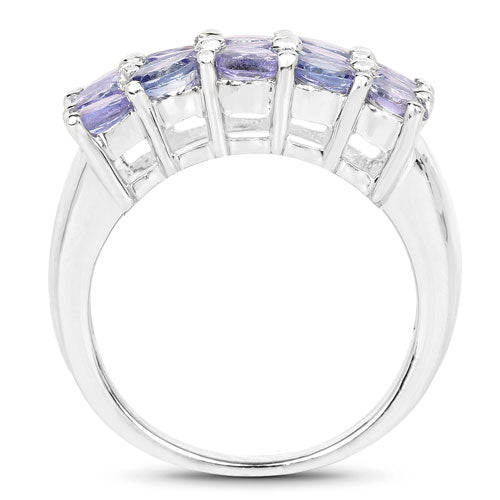 2.55 Carat Genuine Tanzanite Sterling Silver Engagement Ring