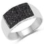 0.43 Carat Genuine Black Diamond Sterling Silver Engagement Ring