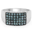 Anillo de Compromiso de Plata Esterlina con Diamante Azul Genuino de 0.48 Quilates