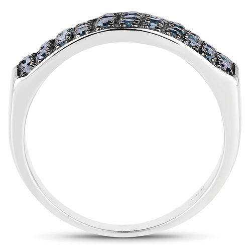 0.40 Carat Genuine Blue Diamond Sterling Silver Engagement Ring