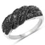 Bague de fiançailles en argent sterling avec diamant noir véritable de 0,35 carat