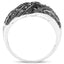 Bague de fiançailles en argent sterling avec diamant noir véritable de 0,35 carat