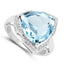 Bague de fiançailles en argent sterling avec topaze bleue de 8,30 carats et diamants