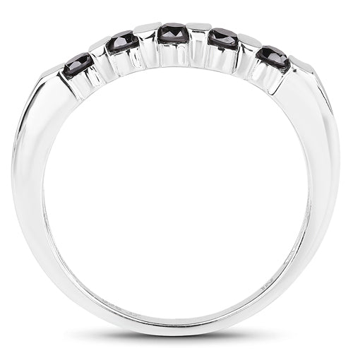 0.50 Carat Genuine Black Diamond Sterling Silver Ring