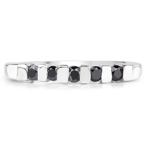 0.50 Carat Genuine Black Diamond Sterling Silver Ring