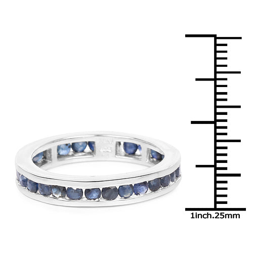 2.00 Carat Genuine Blue Sapphire Sterling Silver Ring