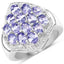 Anillo de Plata Esterlina con Tanzanita y Topacio Blanco de 2.41 Quilates